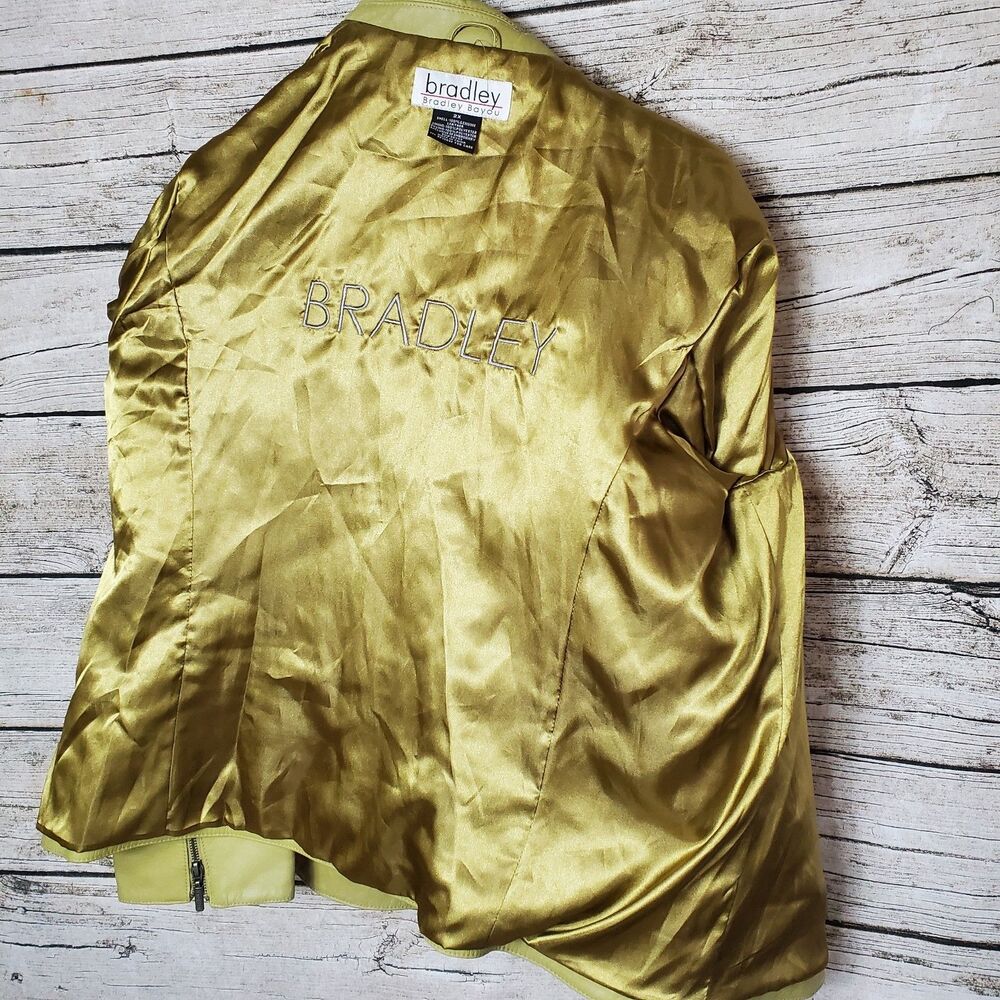 Bradley Bayou Large Leather Light Green Jacket Size 2X - Picture 7 of 9